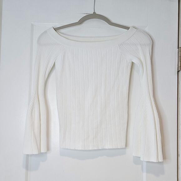 Jonathan Simkhai Ribbed Bell Sleeve Sweater - Picture 1 of 6